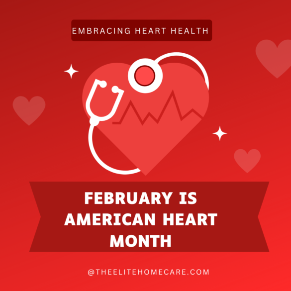 "Image: A heart-shaped symbol surrounded by vibrant colors, representing the embrace of heart health during American Heart Month. Text: 'Embracing Heart Health: February is American Heart Month.' 💙🫀 #HeartHealth #AmericanHeartMonth"